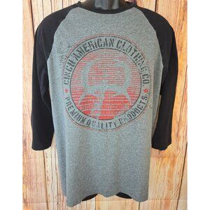 Cinch Modern Fit Mens Raglan T-Shirt Medium Gray-Black